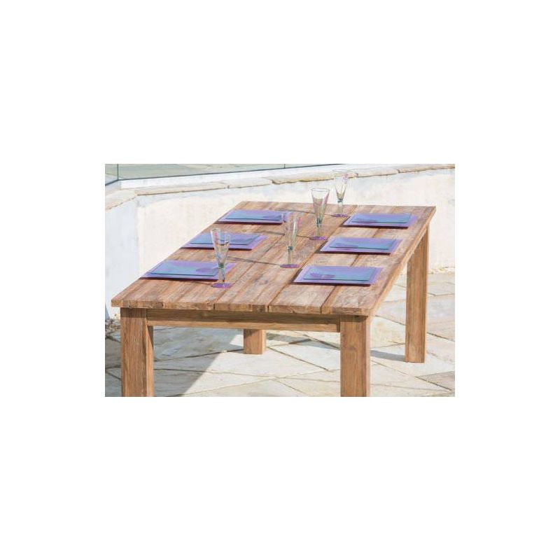 1.6m Rustic Reclaimed Teak Open Slat Dining Table